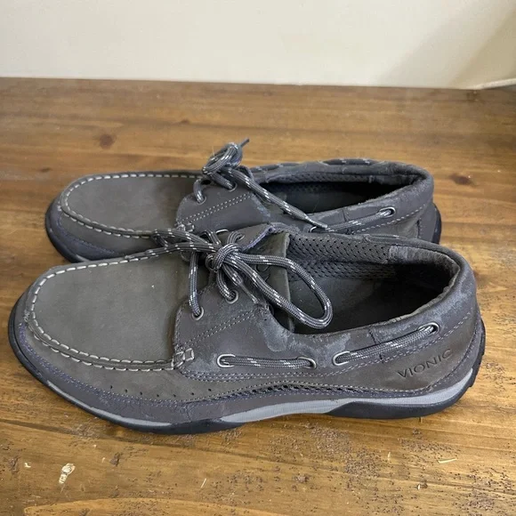 Vionic Shoes Vionic Eddy Leather Moc Toe Boat Shoes Loafers